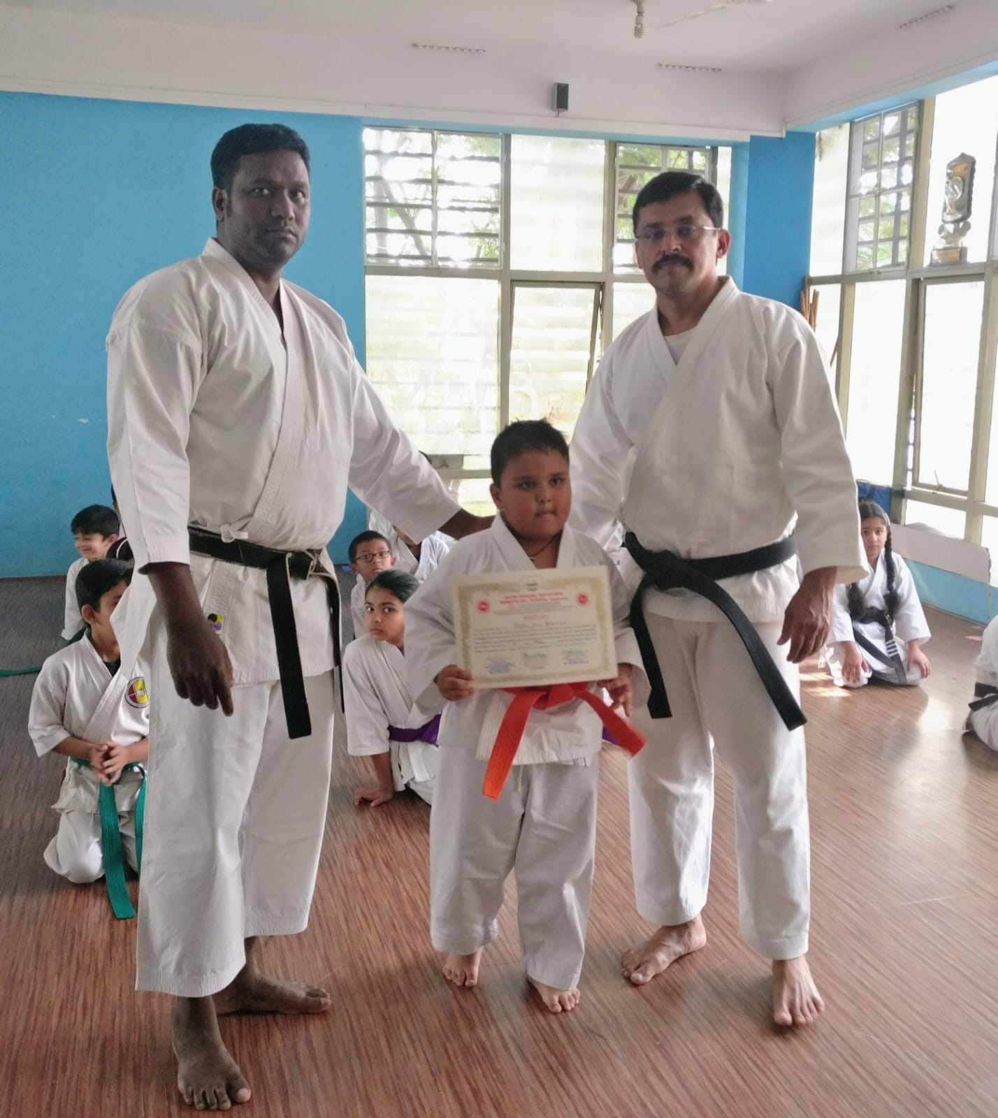 First belt certificate, with instructors
